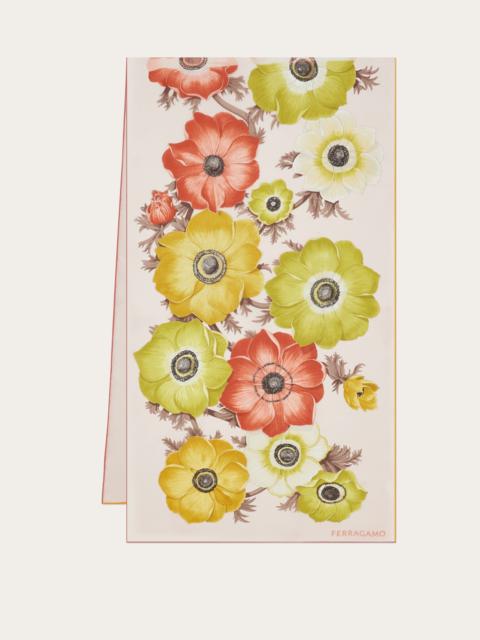 Anemone print silk scarf