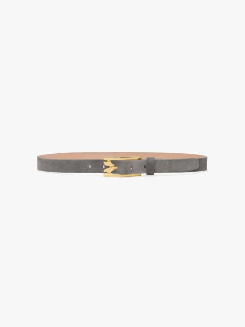 Dorian Pin-Buckle Belt In Pebble Grey Suede