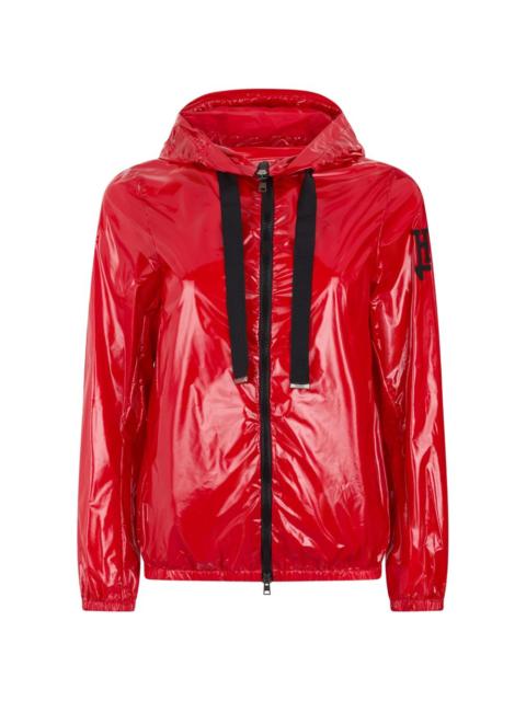zip-up hooded jacket