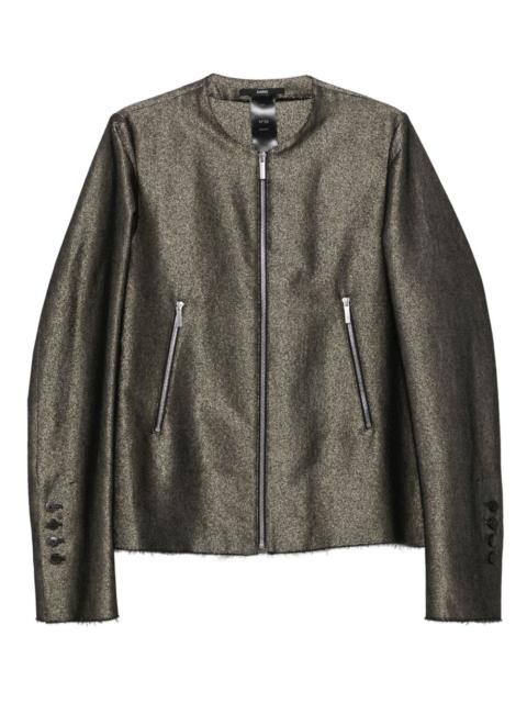 frayed-edge metallic jacket