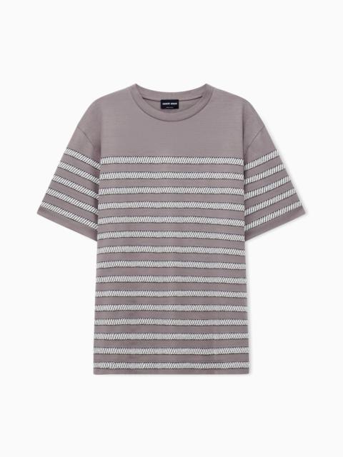CREW-NECK T-SHIRT WITH FIL COUPÉ WEAVE