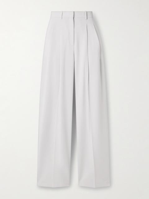 Pleated Crepe Wide-leg Pants
