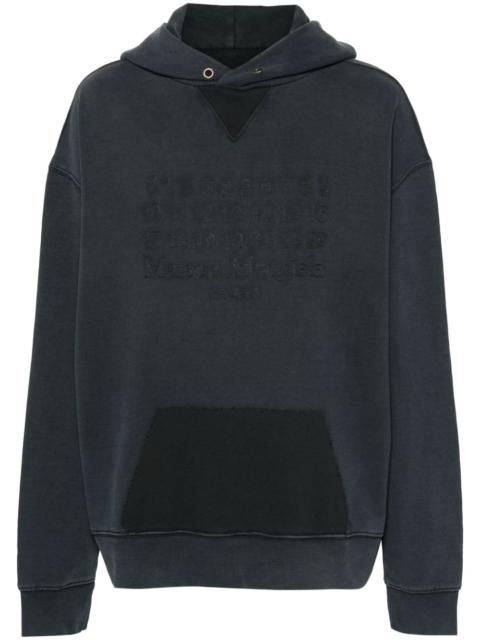 numbers-motif cotton hoodie