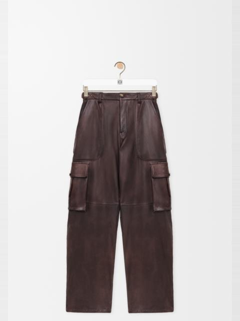 Cargo trousers in nappa lambskin and cotton