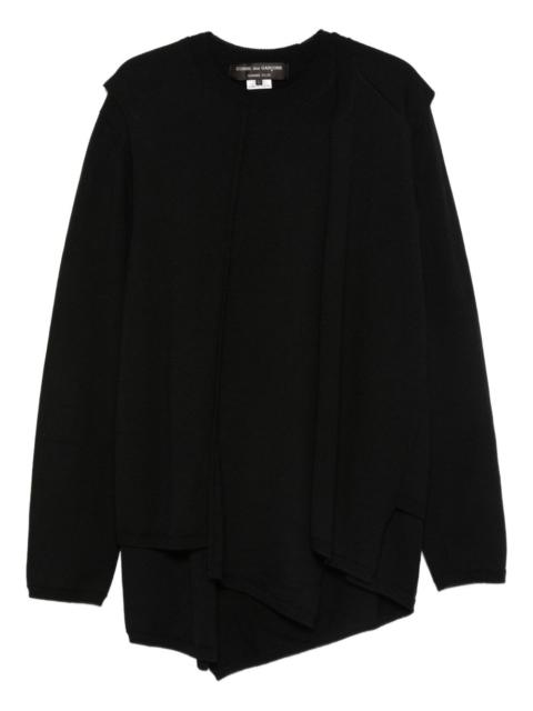 asymmetric panelled knitwear