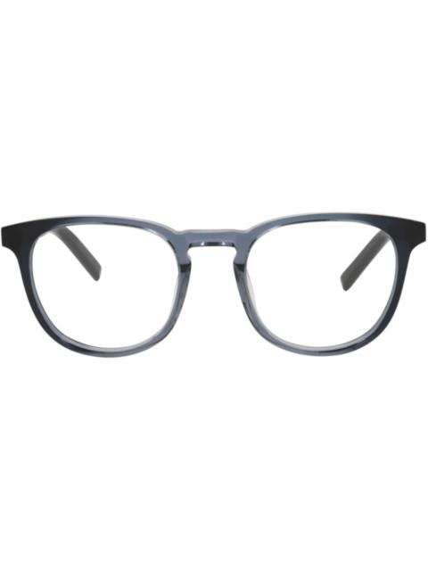 Berluti Round-Frame Acetate Optical Frames Blue Black Transparent (BL50002I-51-086)