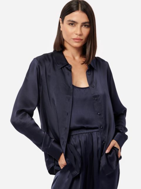 CROSBY SILK BLOUSE NAVY
