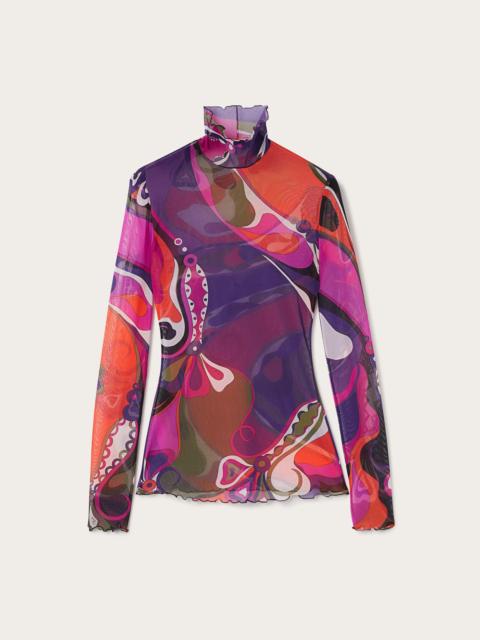 ORCHIDEE PRINT TULLE TOP