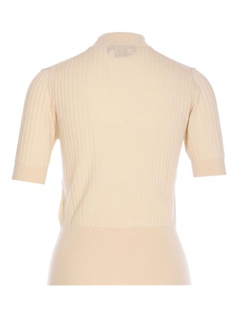 ribbed high-neck sweater