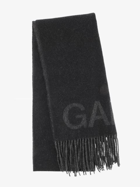 BLACK FRINGED WOOL SCARF