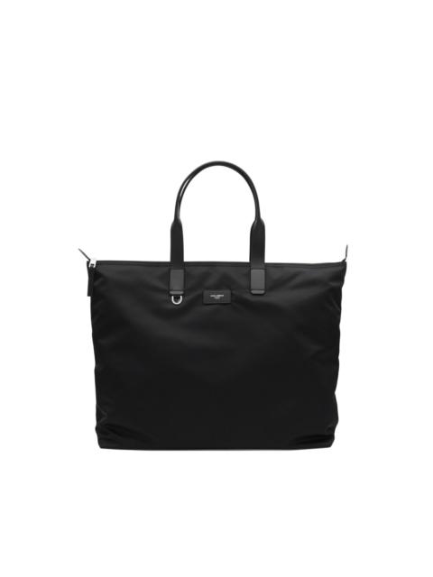 leather-handle zipped tote bag