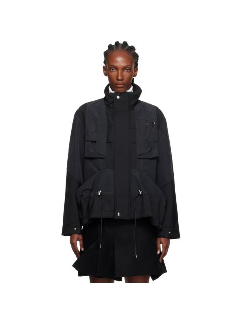 Black Suiting Bonding x Grosgrain Jacket