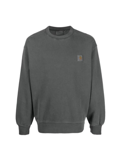 plain logo-patch cotton sweatshirt