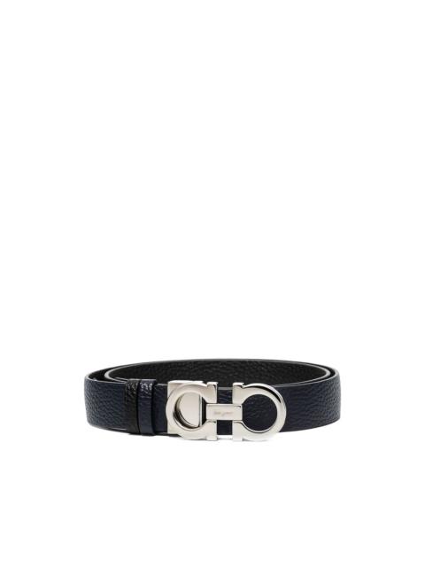 Gancini-buckle leather belt