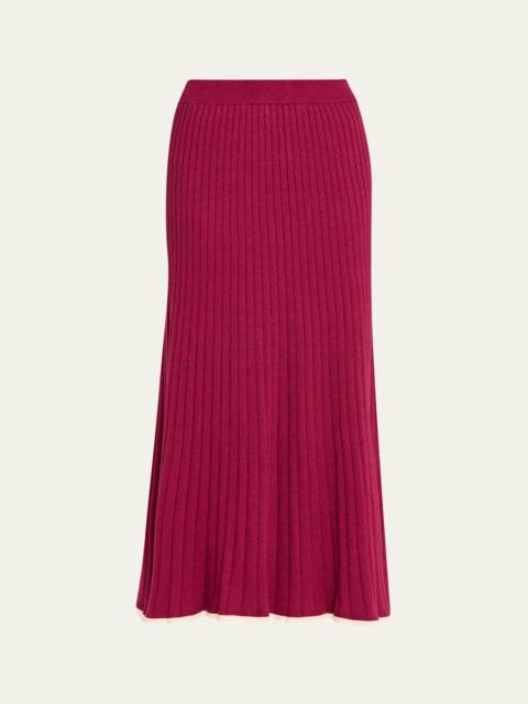 Felicia Rib-Knit Midi Skirt
