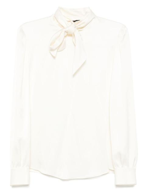 satin bow-detail blouse