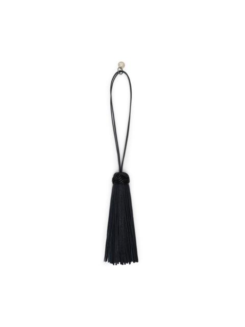 Black leather tassel charm