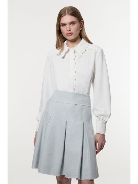 Spring Tweed Tailored Full Skirt