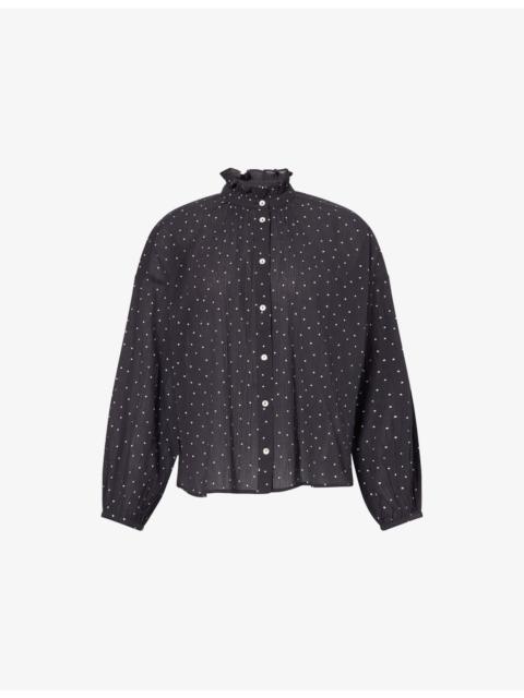 Hannah Polka-Dot Cotton-Poplin Shirt
