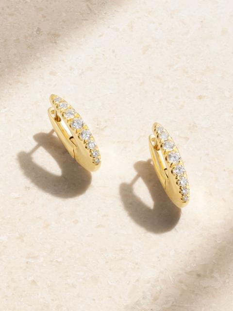 Lulu small 18-karat gold diamond hoop earrings Gold