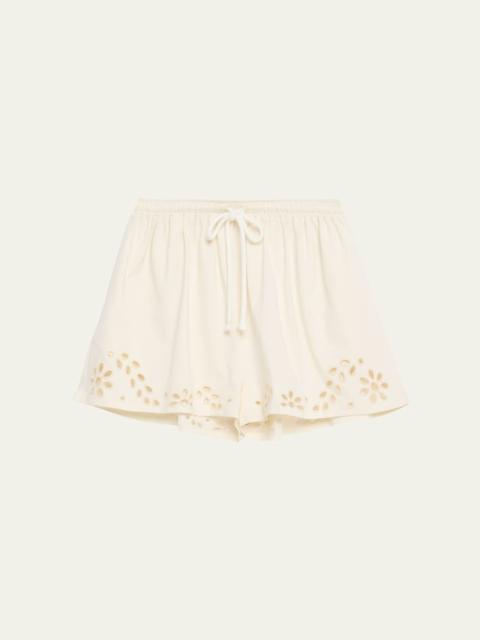Vedi Embroidered Drawstring Shorts