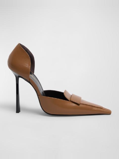Leather D'Orsay Loafer Pumps