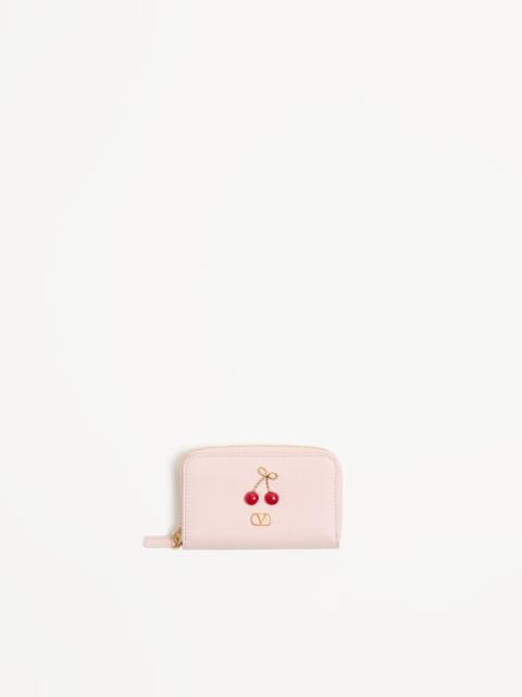 CHERRYFIC MINI ZIP WALLET IN GRAINY CALFSKIN