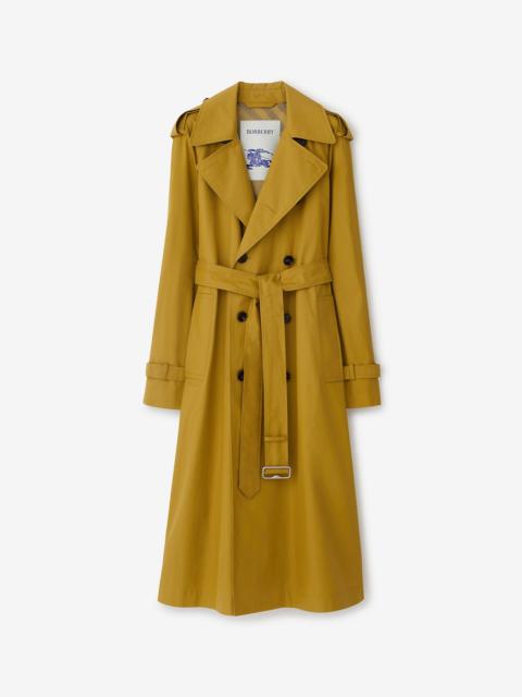 Long Gabardine Trench Coat