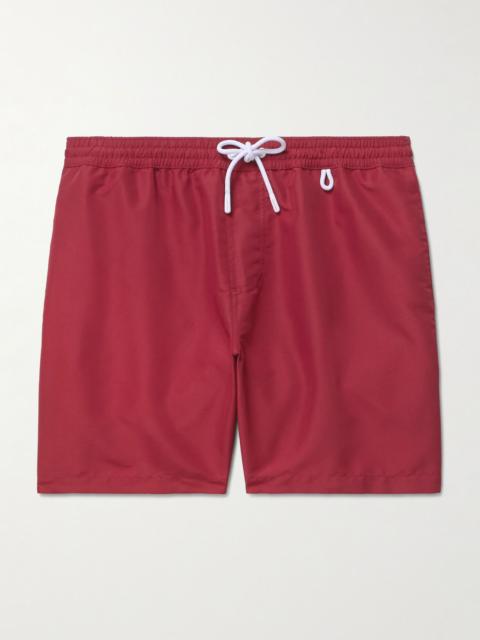 Bay Straight-Leg Mid-Length Swim Shorts Red