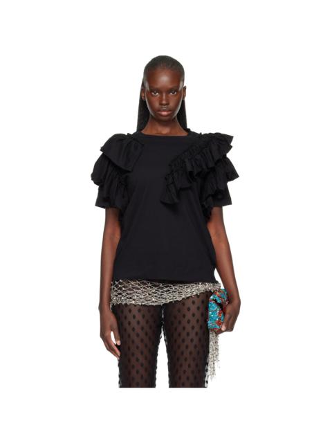 Black Ruffled T-shirt