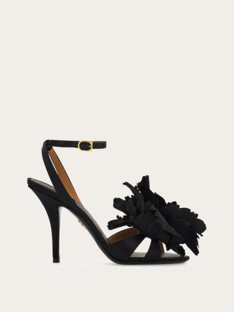 Flower embellished high heel sandal