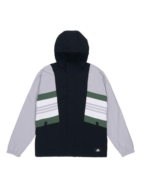 adidas UB JKT CB Fleece Lined Stay Warm Sports Woven Hooded Jacket Silver Gray GU1739