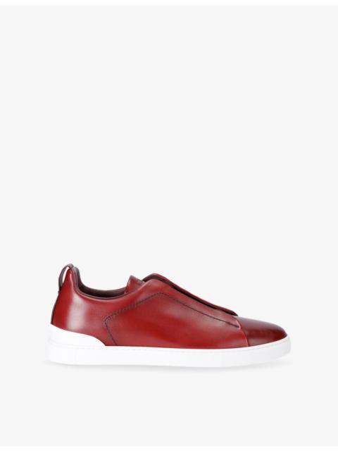 Triple-Stitch Low-Top Leather Trainers