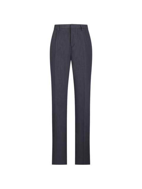 pleated regular trousers