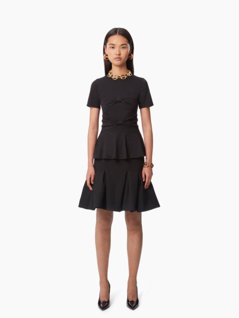 WOOL PEPLUM MIDI SKIRT