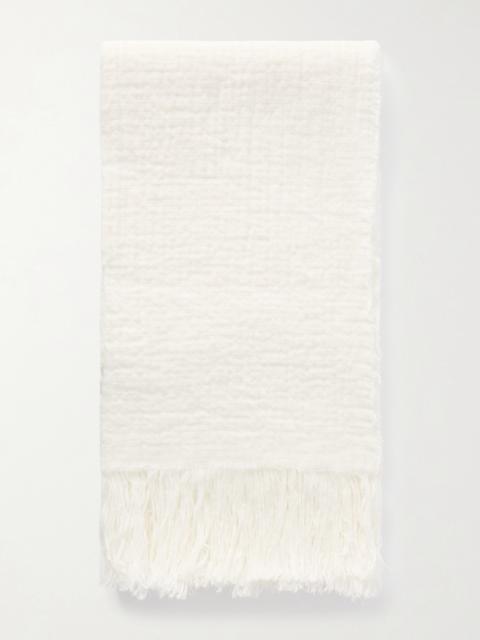 Kastel Fringed Crinkled-linen Scarf