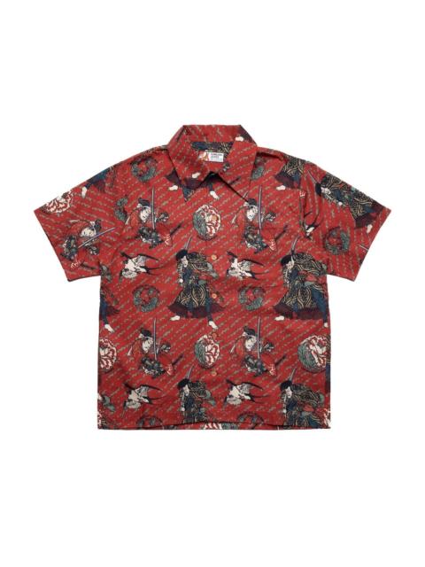 Samurai Pattern Hawaiian Shirt - Red