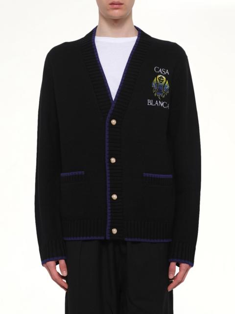 Flaming Tennis Ball Cardigan in Black