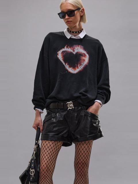 FLAMING HEART OVERSIZED CREWNECK