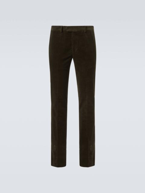 Cotton corduroy straight pants