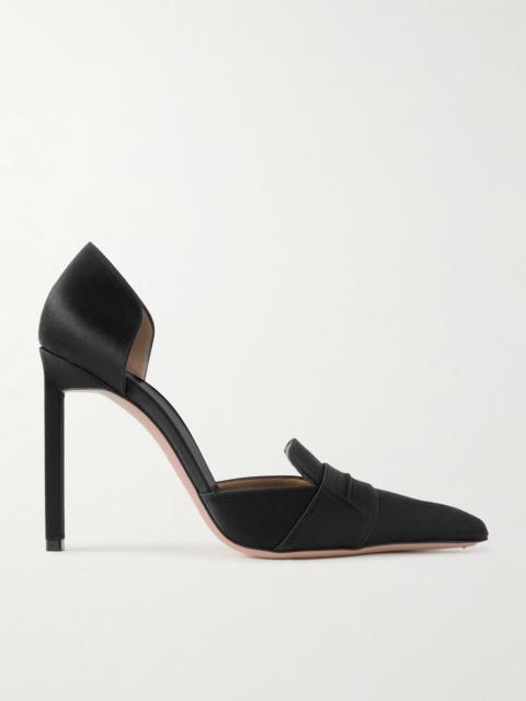 Eva D'Orsay satin pumps Black