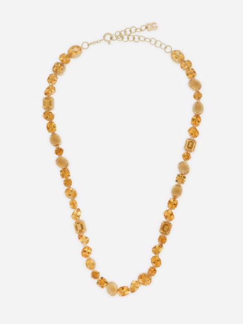 Rainbow Monochrome Necklace 18-carat yellow gold and citrines