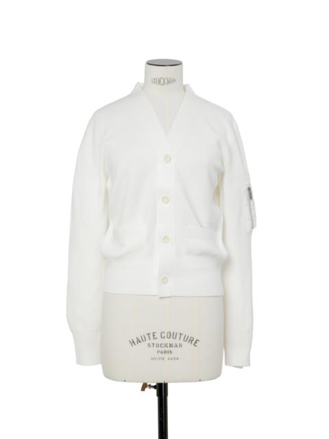 Nylon Twill x Cotton Knit Cardigan
