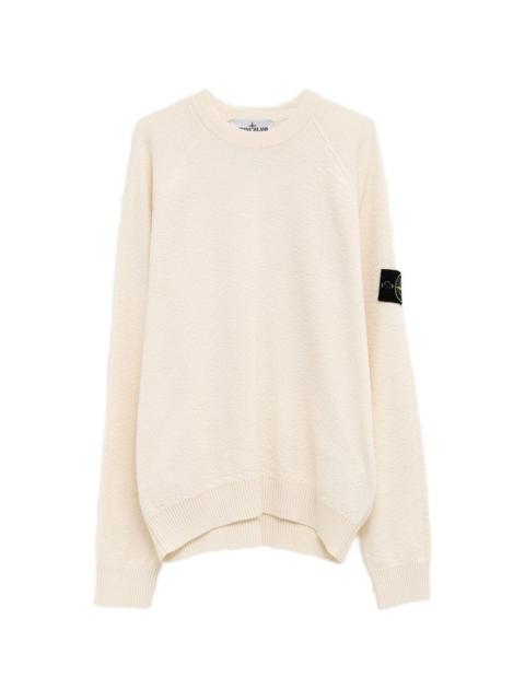 texture patch-detail sweater