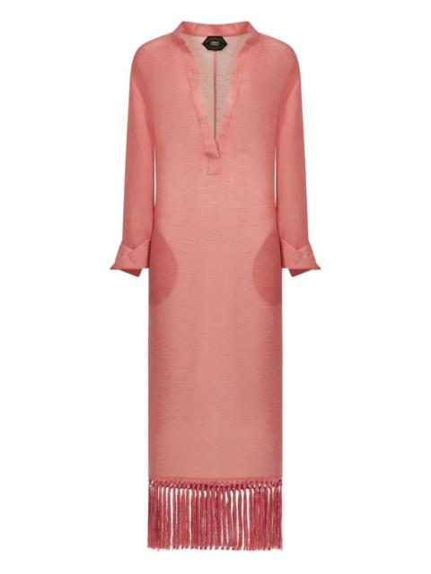 Bahamas fringe-hem maxi dress