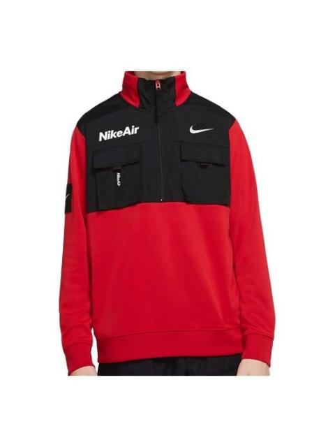 Men's Nike Air Zipper Cardigan Red Tops 'Black Red' CU4169-657