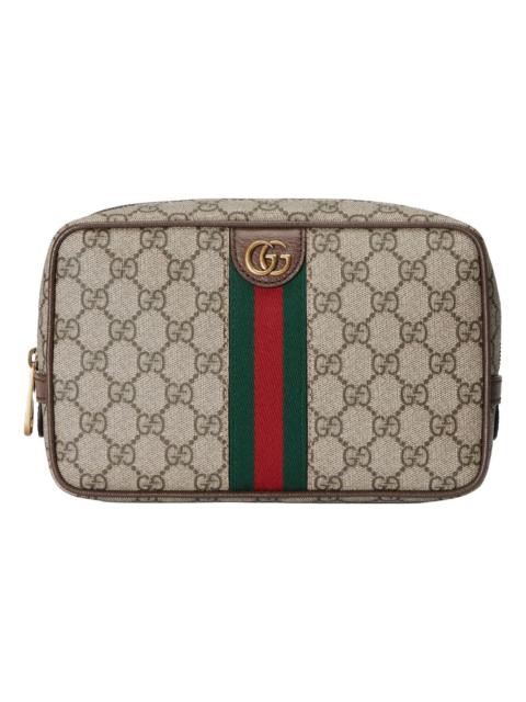 (WMNS) Gucci Savoy Toiletry Case With Web 'Beige Ebony' 760019-96IWT-8745