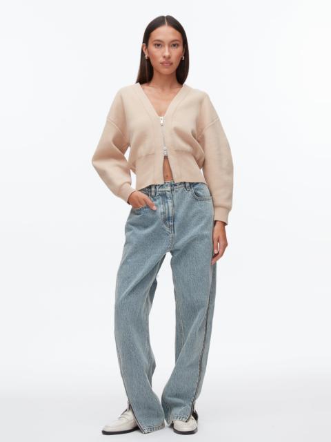 Round Sleeve Zip Cardigan