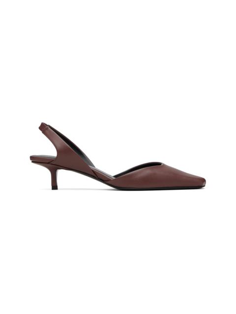 Burgundy Akila LDS Leather Slingback Heels