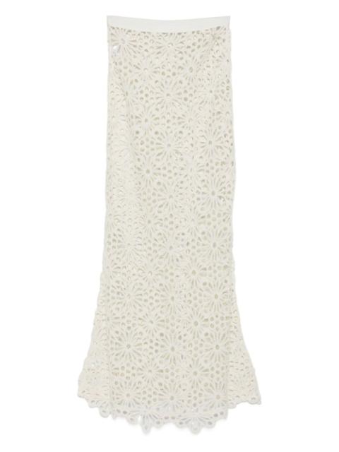 Obie floral-lace maxi skirt